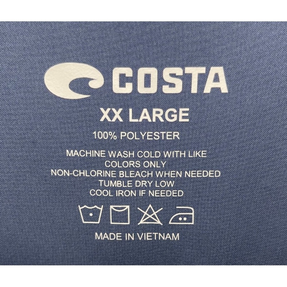 NWOT Costa Del Mar Men's Shirt XXL Navy Deep Sea Print Polyester Vented Fishing - Picture 4 of 6